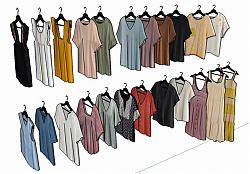 挂起来衣服服装SU模型