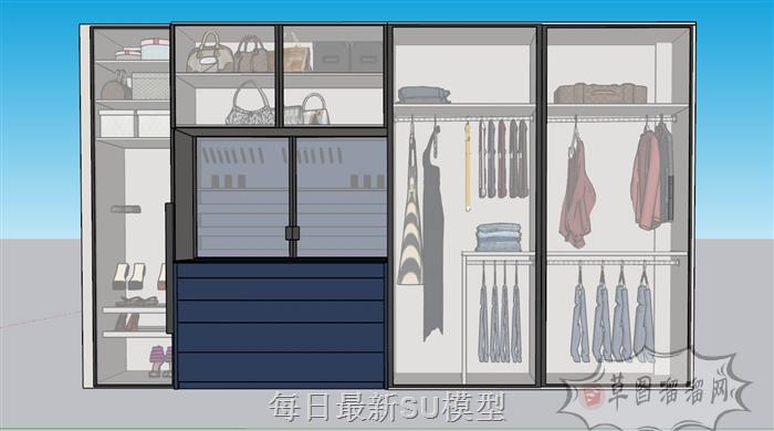 衣柜衣服柜子SU模型