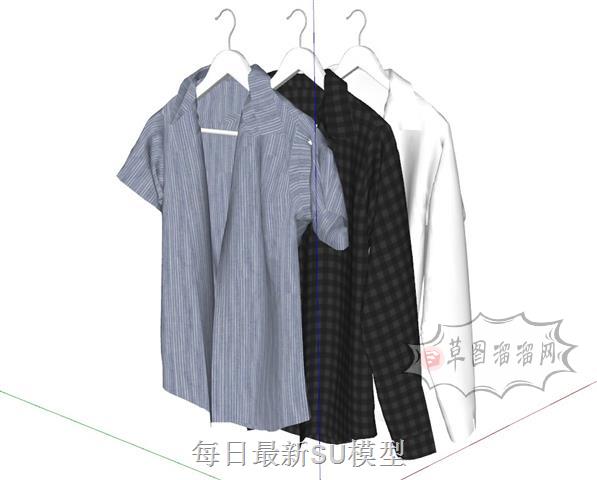 衣服衣架男装SU模型