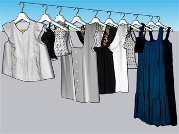 衣服服饰衣架SU模型