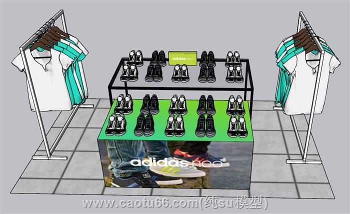 服装店展柜促销柜SU模型