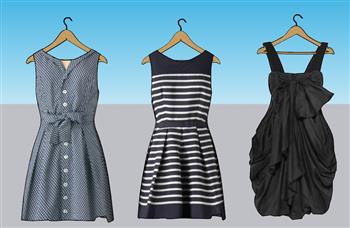 衣服裙子衣架SU模型
