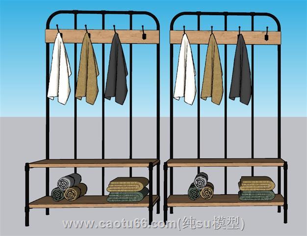 衣架鞋帽架衣柜SU模型