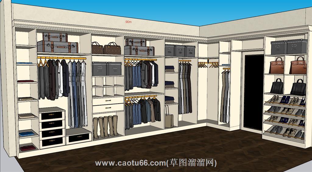 衣帽间衣柜衣服SU模型