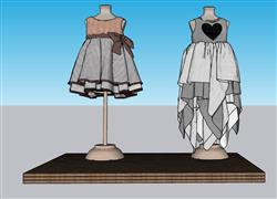 女童童装服装SU模型
