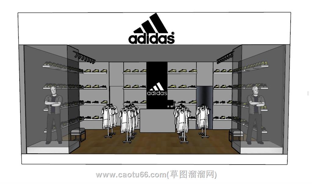 艾迪达斯服装店SU模型