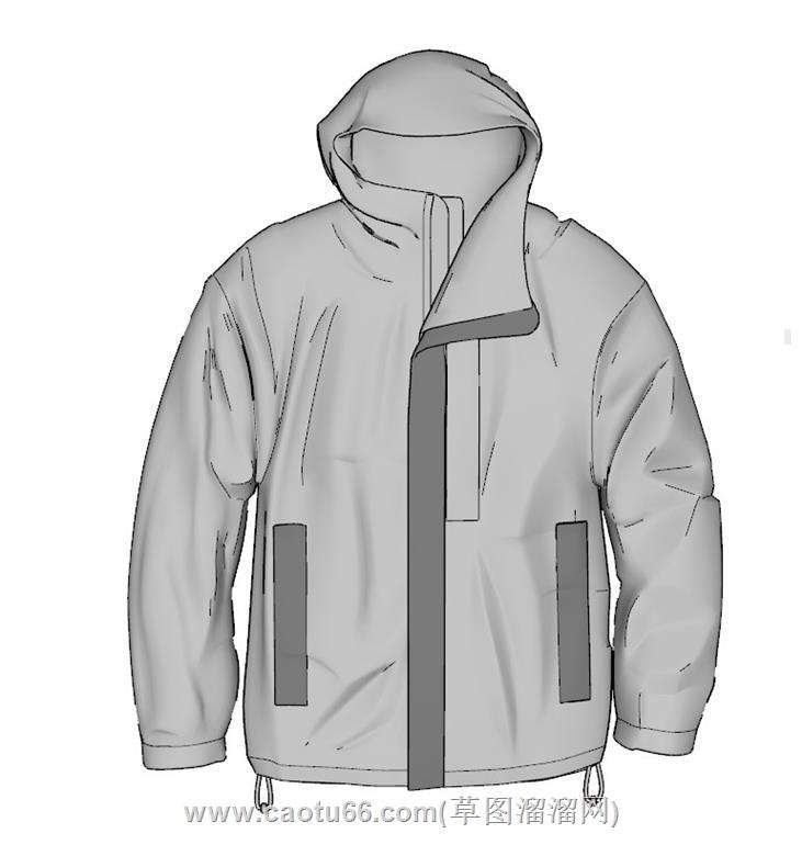 风衣外套衣服SU模型