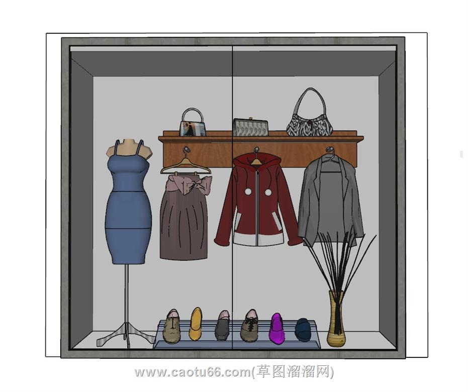 衣橱衣服SU模型