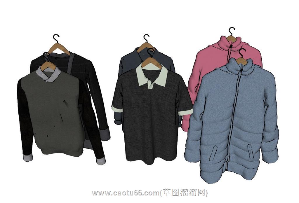 男装衣服服饰SU模型