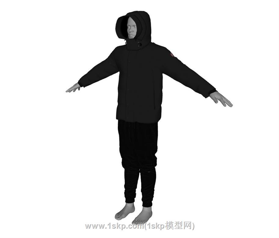 羽绒服假人模特SU模型