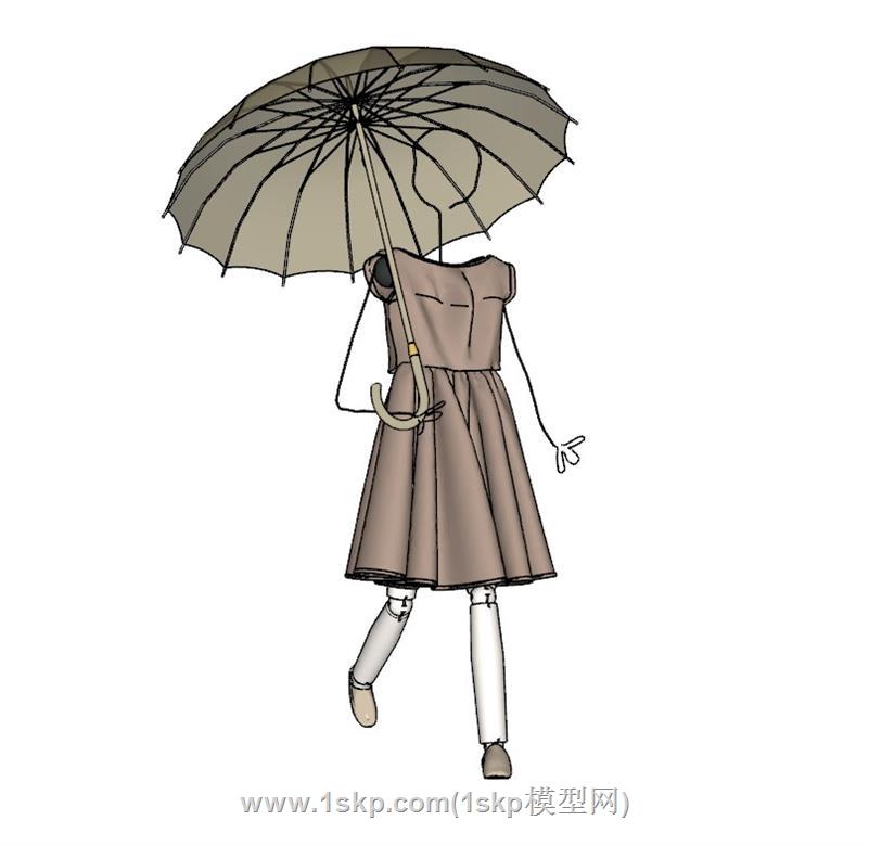 雨伞假人模特SU模型
