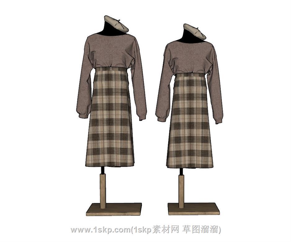 女装服饰假人SU模型