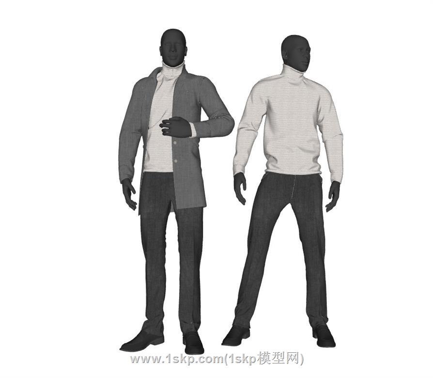 男装西装假人SU模型