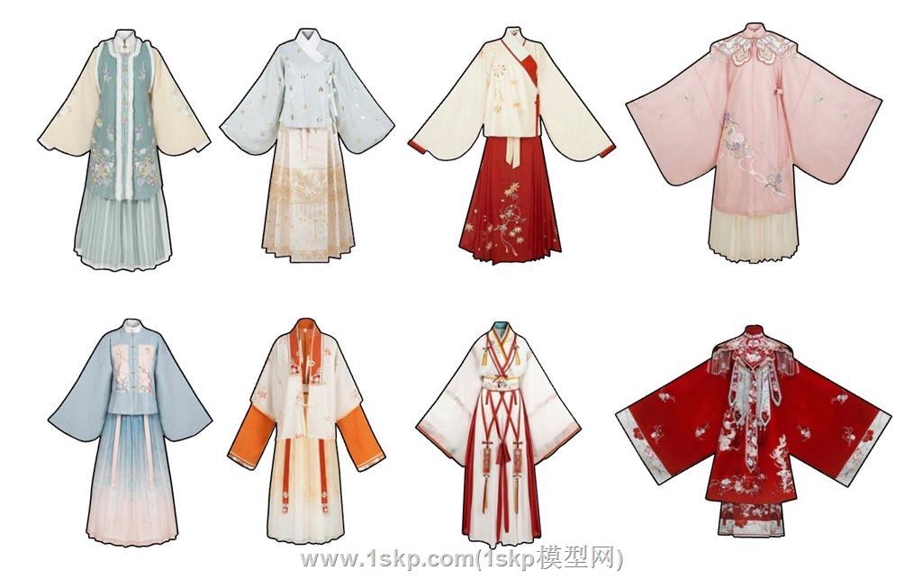 汉服衣服服饰SU模型
