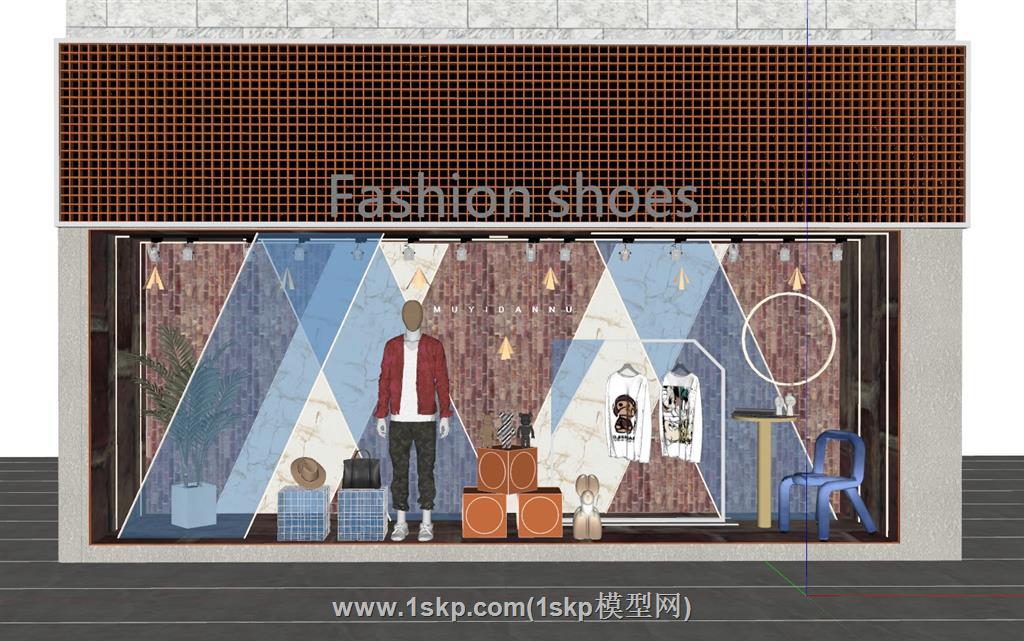 服装店橱窗假人SU模型