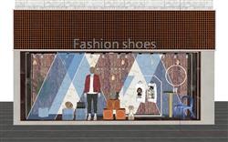 服装店橱窗假人SU模型