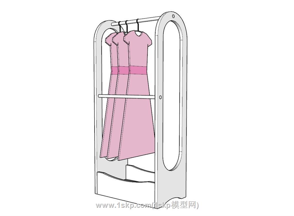 衣服架展示架SU模型
