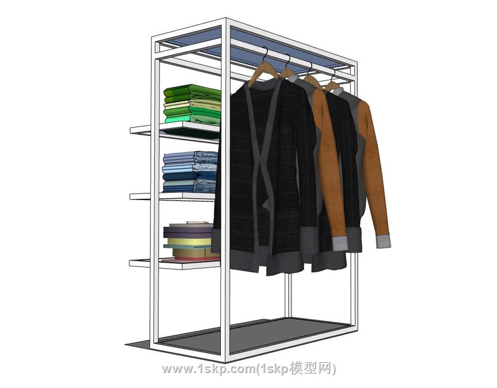 衣服服装展示架SU模型