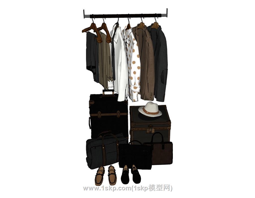 衣服帽子鞋子SU模型