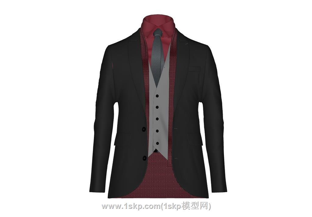 男装西服衣服SU模型