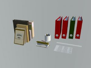 文件夹直尺子办公用品SU模型