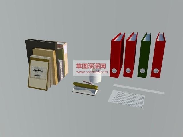 文件夹直尺子办公用品SU模型