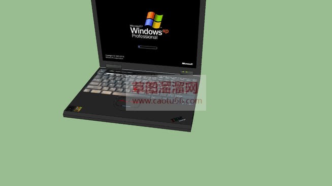 打开的笔记本SU模型