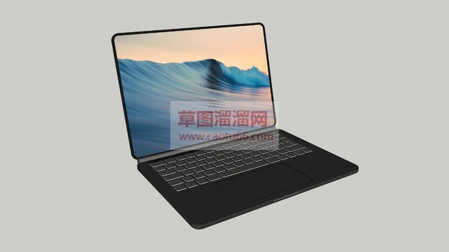 画广角笔记本SU模型