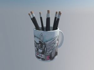 杯子铅笔笔筒SU模型