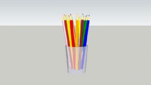 彩色铅笔文具SU模型