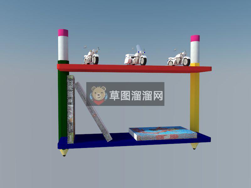 铅笔书架摩托车SU模型