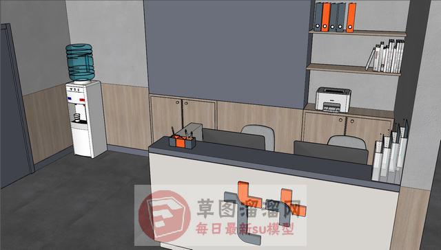 前台柜接待室文件夹SU模型