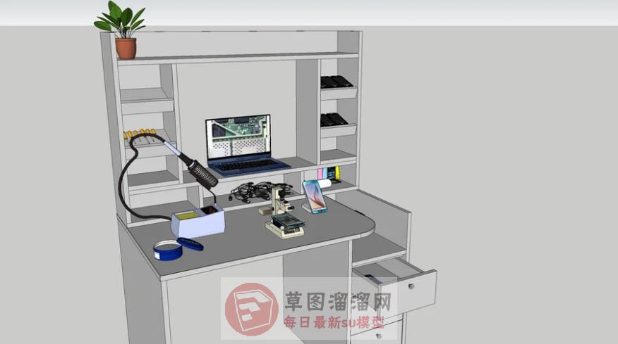 书桌笔记本SU模型