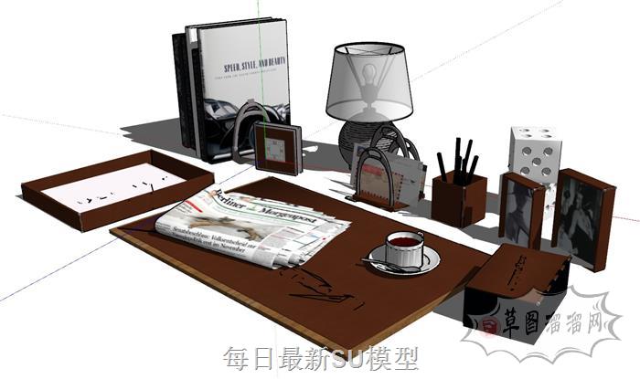老板装饰品摆件SU模型
