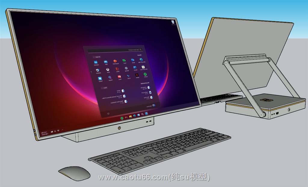 一体机电脑SU模型