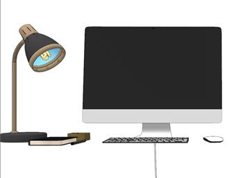 电脑显示器台灯SU模型 免费sketchup模型下载
