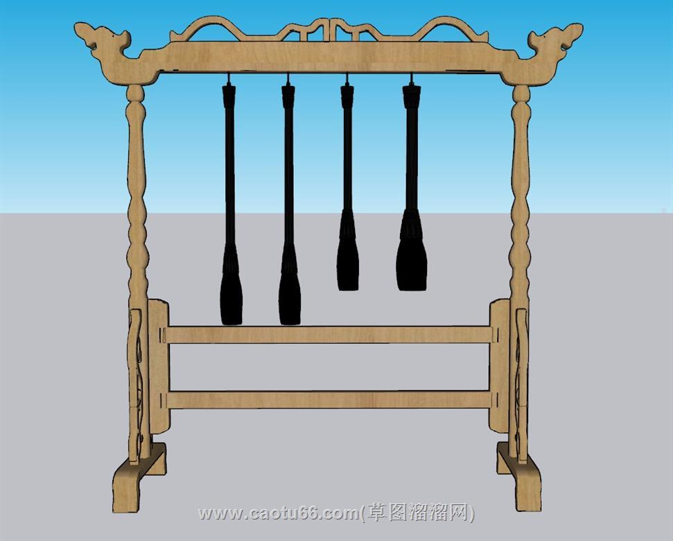 中式毛笔架SU模型