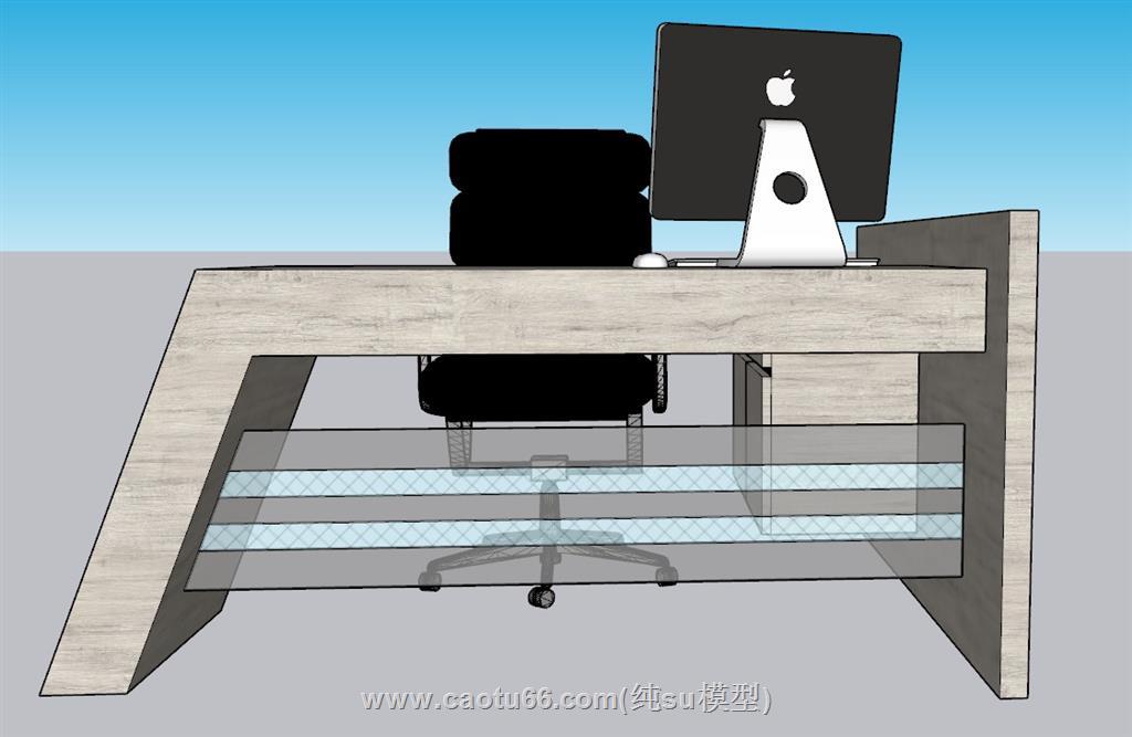办公桌电脑桌SU模型