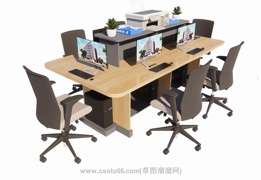 办公桌SU模型