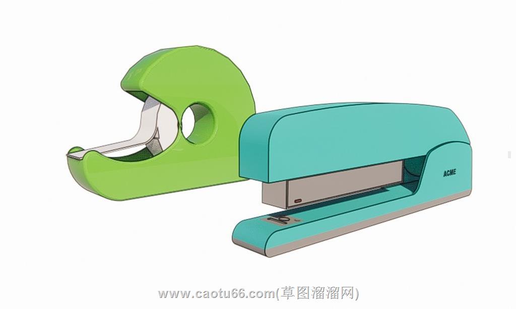 办公用品订书机封口胶SU模型