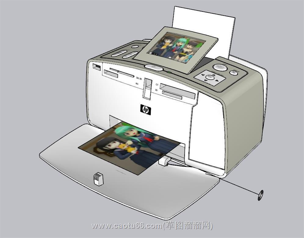 彩色打印机SU模型