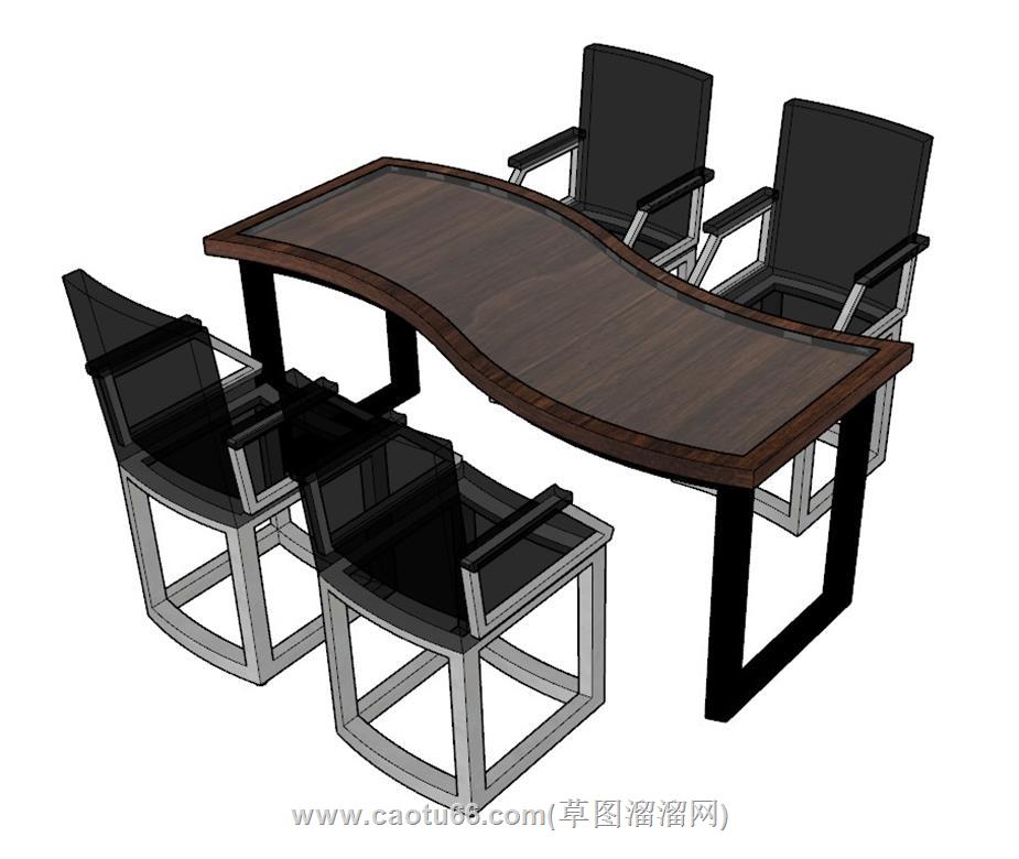 办公桌SU模型
