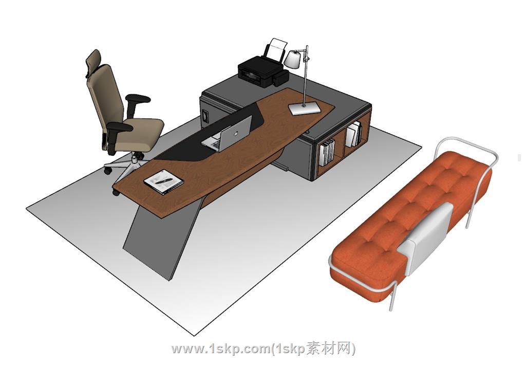 老板办公桌SU模型