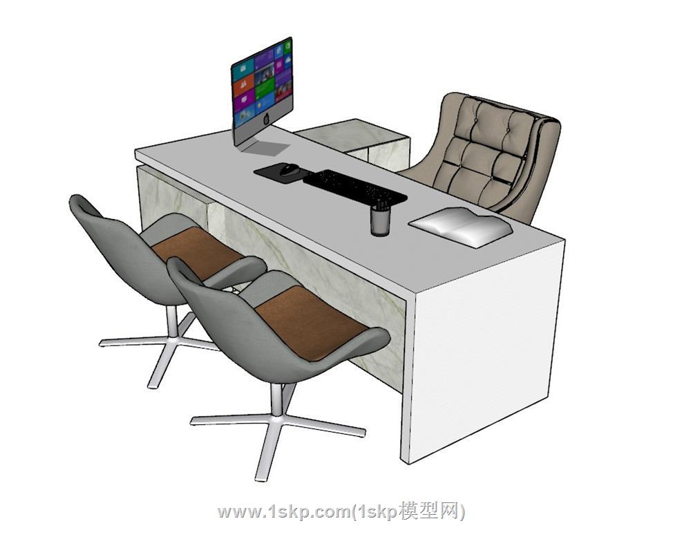 老板办公桌SU模型