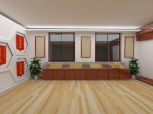 先进单位荣誉室展厅SU模型