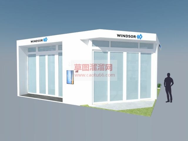 玻璃房展厅建筑SU模型