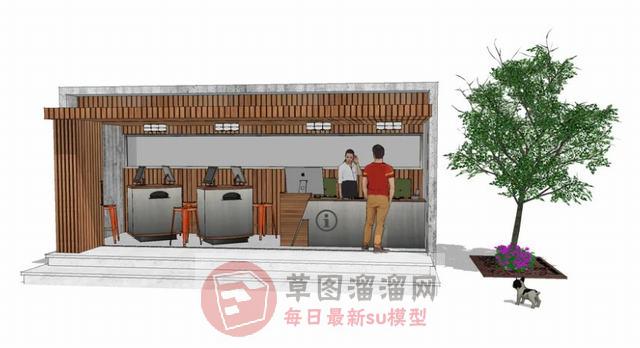 户外展厅前台SU模型