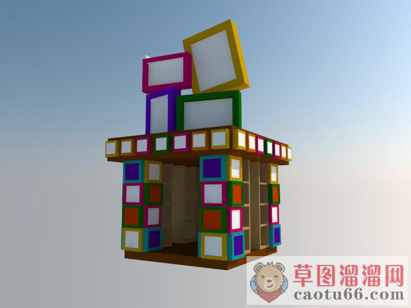 色块展厅展位SU模型