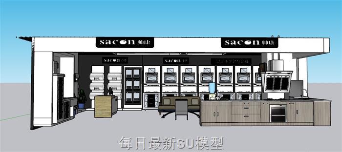 抽油烟机橱柜专卖店SU模型