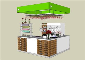 鲜花花店展厅SU模型